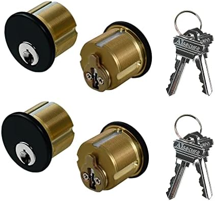 Заклучување на цилиндерот за месинг на месинг Aisecure со 2 клучеви за клучеви SC Стандарден комерцијален цилиндер за заклучување на вратата, клучен, заменски, замени за