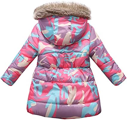 Бебе деца девојки зимска густа топла качулка со ветровидократна облека од облека за облека со облека 4Т палта за девојче