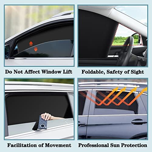 Странични прозорец на автомобили Сонцето Сонце, универзални завеси за прозорецот за автомобили Магнетна приватност на автомобилот Прозорец