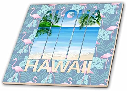 3дроза алоха хаваи тропски плажа одмор дизајн. - Плочки