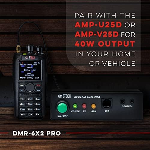 BTECH DMR-6X2 PRO Дигитални DMR И Аналогни 7-Вати Двојна Лента Двонасочна Радио . Поддржува Bluetooth, APRS, GPS, Роаминг, Aes256 Енкрипција,