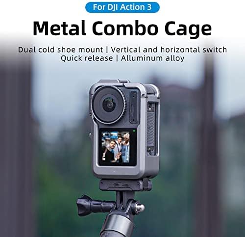 Заштитен метален кафез, рамка за куќиште на фотоапарати со заштитник на леќи за легура на алуминиум за дејство 3 дејство 3