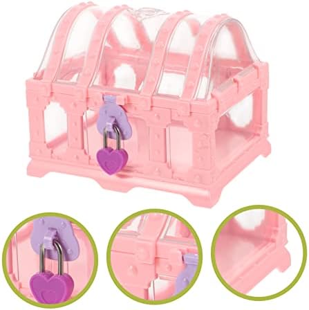 Ciieeo 5pcs Кутија Богатство Градите Пластични Розова Дете Реквизити Принцеза