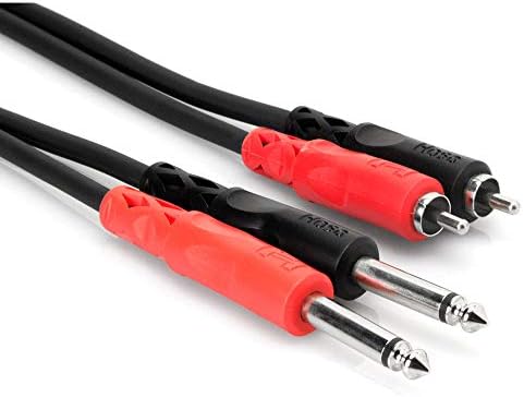 Hosa CPR-20101 Dual 1/4 TS до двојно RCA стерео интерконекција кабел, 1 метар