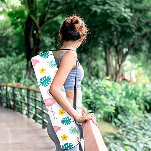 Фламинго -шема со летово ласка торба за носач на јога со рамо со рамо за јога торбичка торба торба плажа торба