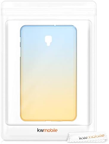 KWMobile TPU Silicone Case компатибилен со Samsung Galaxy Tab A 8.0 - Case Soft Flexible Protective Cover - Две бои рамка жолта/сина/транспарентна