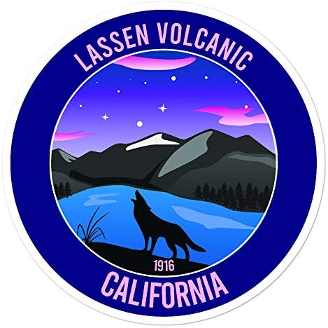 Вулкан на Ласен, Национален парк во Калифорнија, налепница за винил, деклариран 3 '' до 5,5 ''