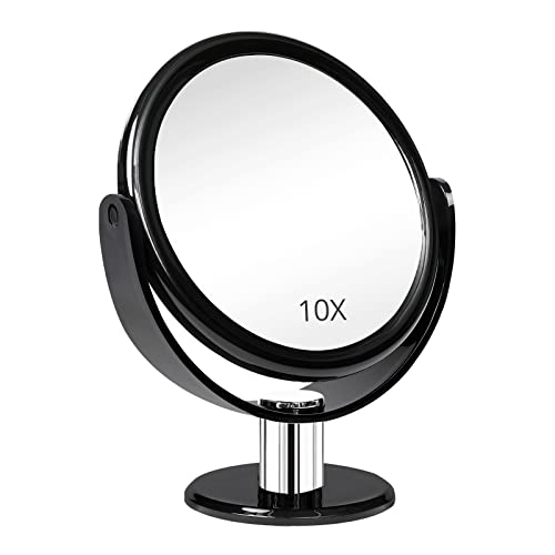 Фабудеј Зголемувачко Огледало За Шминка Двострано Огледало Со Маса СО Зголемување ОД 1X И 10X, Зголемено Козметичко Огледало