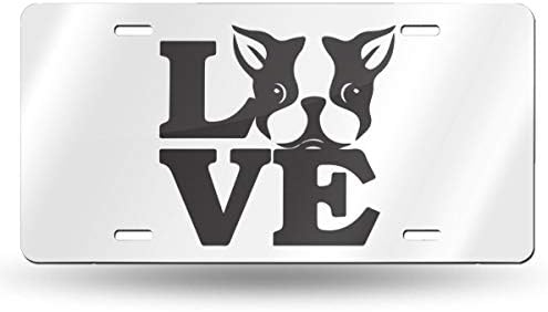 KLQ Love Boston Terriers Relecer Plate Front Licens Licent Car Tag Tag