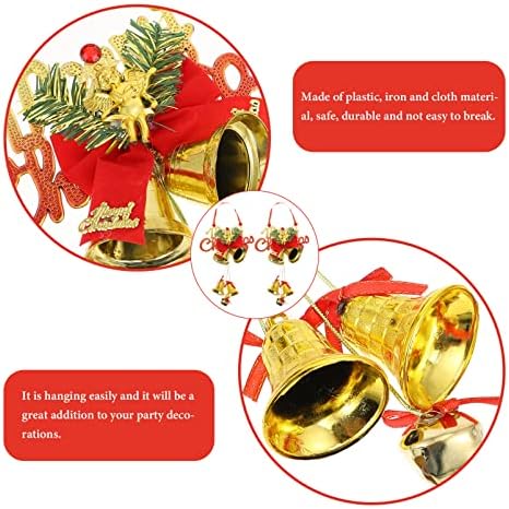 Генерички 2 парчиња Божиќни Ѕвона Од Џингл Среќен Божиќ Ангел Обложени Со Железо Ѕвона Висечки Приврзоци За Новогодишна Елка За Украси