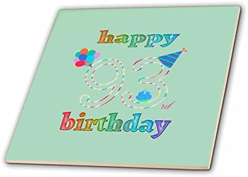 3дроза Среќен 93-ти Роденден, Кекс Со Свеќа, Балони, Капа, Шарени-Плочки