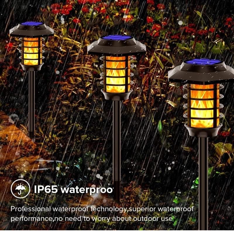 SJYDQ 2 во 1 соларни LED тревници на тревници на отворено водоотпорен пламен факел светла за вила двор белведер пејзажни светла