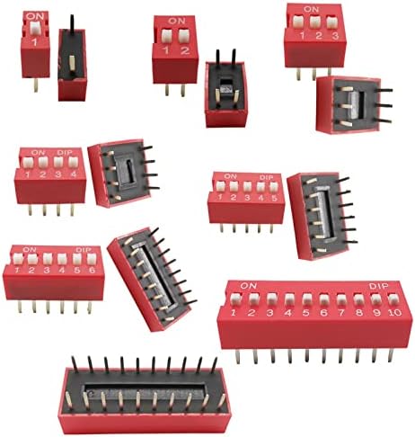Zaahh 10pcs тип на слајд тип на натопување на модулот за прекинувач на модулот 2,54мм терен црвен прекинувач за прекинување на