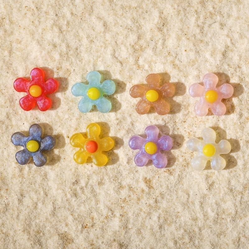 50 парчиња 10мм шарени цветни нокти украси за шарм додатоци сјајна риба скала во прав за подобрување на ноктите Дизајн на материјали