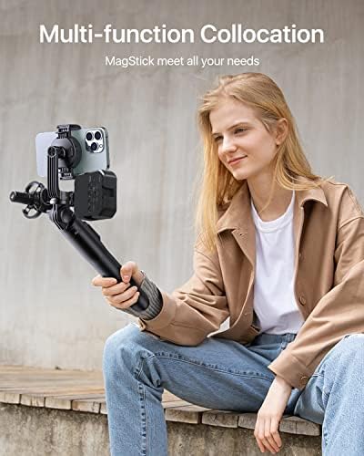 Andobil 63,5 Magstick Selfie Stick Tripod за iPhone, [редефиниран телефонски статив] компатибилен со штандот Magsafe Tripod со далечински, компатибилен со iPhone 14 13 12 и сите