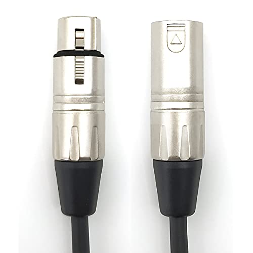 Teckoon XLR машки до женски кабел за микрофон, избалансиран микрофон за микрофони, миксери, звучници, осветлување DMX, студио и апликации во живо- 15фети, 2pack