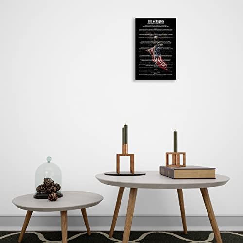 Устав на САД и Бил за права Постери Цитати на Wallидна уметност Гроздобер врамени 10 амандмани Устав Постер Постер за домашен декор врамен