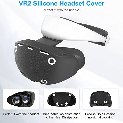 Поставете го заштитниот капак на татако VR за PSVR2, Silicone PlayStation VR2 Слушалките за насловната страница и капакот на прашината за леќи и 2 контролор на пакувања за пакувањ?