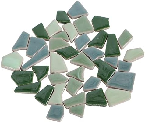 Angoily стаклена забава керамика зелена за свадбени украси уникатни керамички домашни плочки проекти конфети облик чипови g