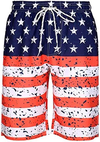 Бмисегм Летни Машки Шорцеви Машки Американски Печатени Панталони За Денот На Независноста Кратко Знаме На Плажа Машки Панталони Пливање Мажи