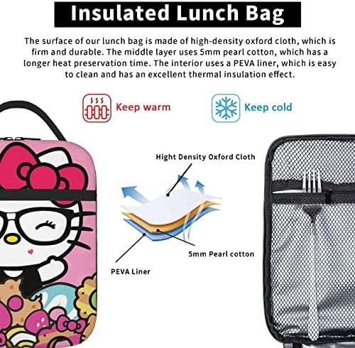 Dqienxs кутија за ручек за еднократна употреба изолациони торбички за ручек торбички тота чанта за жени мажи тинејџери девојки