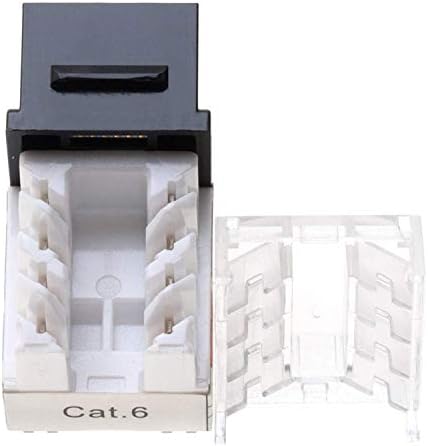 SATMAXIMUM CAT6 Castone Етернет Ѕид Џек Удар Надолу Клучен Камен ВРВОТ 45-Степен, Тенок Профил Црна