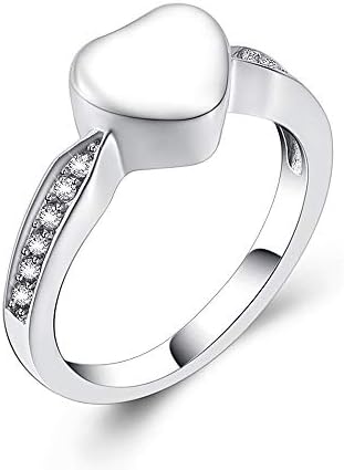Heeqing AE312 1pcs прстен кристал врежан прстен од не'рѓосувачки челик за пепел погоден за спомен -обележје на спомен -обележја на Пепелашка