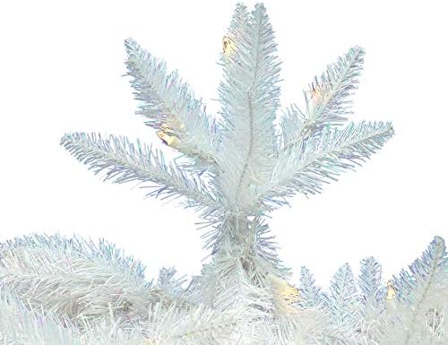 Викерман 30 Спарл бела смрека молив вештачка новогодишна елка, повеќебојни LED светла - Faux Spruce елка - Сезонски украсен украс во затворен