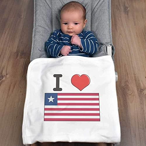 Азиеда „Ја сакам либерија“ памучно бебе ќебе / шал