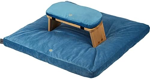 Пакет за медитација на Флоренси Забутон Медитација и Медитација Бенч - Премиум кадифена перница со подот со бамбус, столче за медитација,