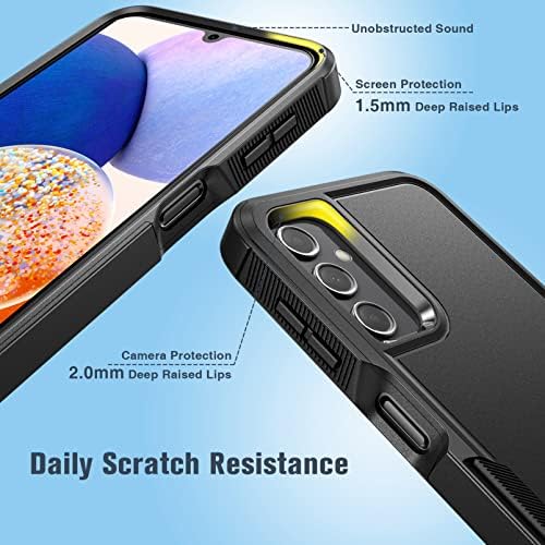 Fntcase За Samsung Galaxy A14 5G Случај: Двослоен Заштитен Тежок Капак На Мобилен Телефон Отпорен На Удари Солиден Со Текстура Што Не Се Лизга-Воена