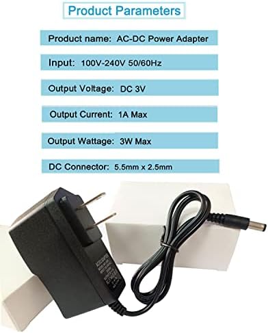 MTYTOT 2PCS 3V 1AMP Набавка на адаптер за напојување 100-240 AC до DC 3VOLT 1000MA 0.8A 450MA 2,5 mm x 5,5 mm Адаптер за трансформатор