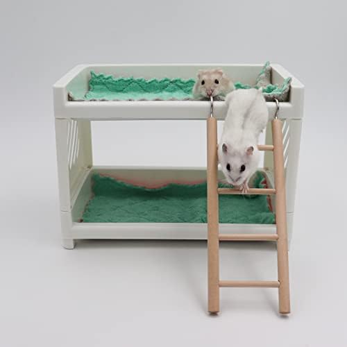 Мал кревет за кревети со животни со скалила, креветче за заморчиња со 2 перничиња, мало животинско скривалиште за влекачи како хрчак