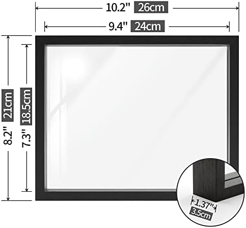 Afuly лебдечка рамка со вистинско стакло црно + 11x14 сет на рамка за слики од 2