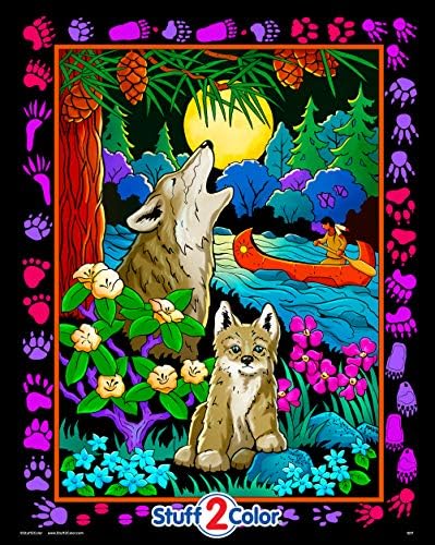 Завива волк - прекрасни постери за боење со кадифе