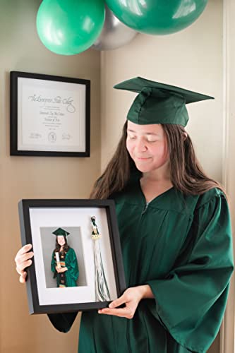 Рамка за дипломирање на Pearhead Tassel и слики, гордо прикажете фотографија во капачето за дипломирање и наметка во рамка со држач за Tassel,