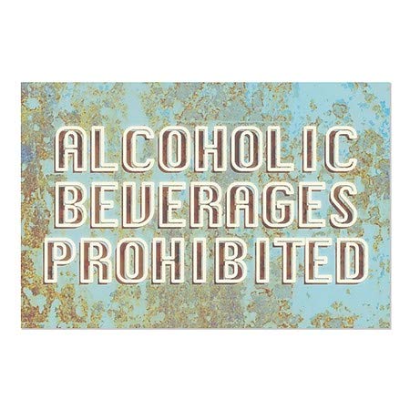 CGSignLab | Забранети Алкохолни Пијалоци-Сина Боја На Возраст Од Духови Држење На Прозорецот | 18x12