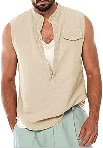 Iaиабинг мажи пролетно лето лето -лежечки резервоар без ракави врвови од маица врвна блуза со џебови маички кошули за мажи