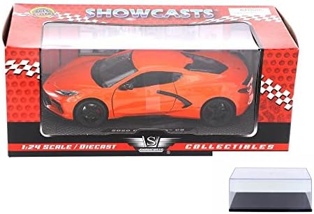 Diecast Car W/Display Case - 2020 Chevy Corvette C8 Stingray, портокал - Motor Max 79360or - 1/24 Scale Diecast Model Car Car Car Car Car