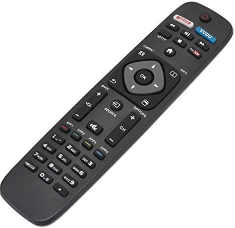 New Remote Control URMT39JHG003 for Philips Smart TV with Netflix Vudu Buttons 40PFL5705DV 40PFL7705DV 46PFL5705DV 46PFL5705DV/F7 46PFL7705DV 46PFL7705DV/F7 55PFL5705/F7 55PFL5705D/F7 55PFL7705D/F7