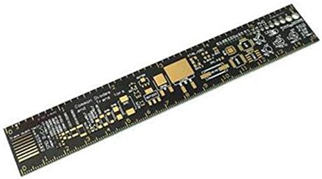 Делови за алатки 1PC PCB владетел 15см/6 инчи црно злато обложен PCB инженерски владетел мултифункционално мерење на алатката за мерење на кондензатор на отпорник чип IC