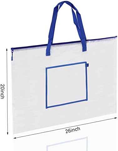 Haijsevr 2 пакет Арт -портфолио торба, организатор на снабдување со уметници, торба за складирање на постери, чиста голема пластична