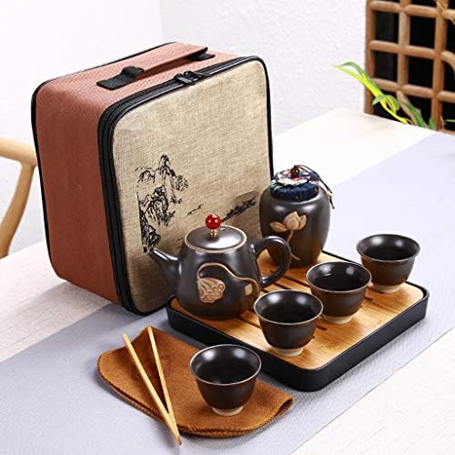 Xwozydr керамички чајник една тенџере четири чаша отворено патување кунг фу чајот торба торба за патувања сет tcup кунг фу чај сет кинески