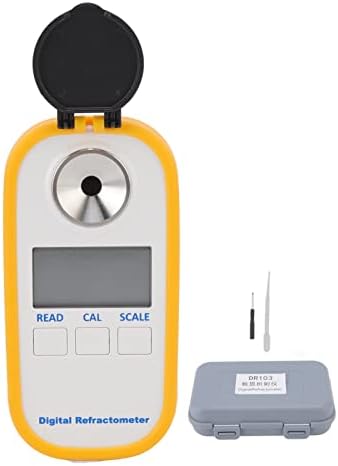 Мед рефрактометар, преносен дигитален рачен рефрактометар точен дигитален дисплеј овошен мерач на џеб џеб шеќер за круша во меда, рефрактометар