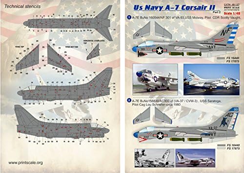 Декал за авионската морнарица А-7 Корсаир II, Дел 2 1/48 Скала за печатење 48-127