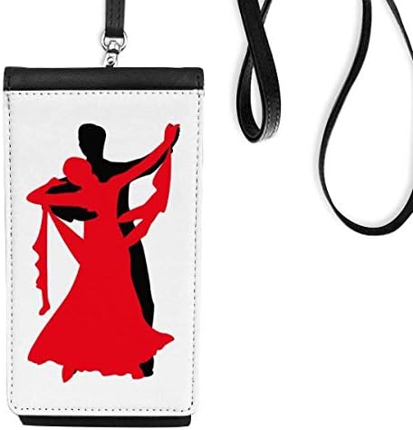 Танчер дует танцуваат социјални танцувачки телефонски чанти чанта што виси мобилна торбичка црн џеб