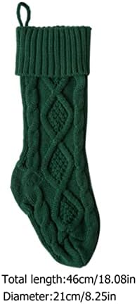 Toyandona 3 парчиња чорап одмор рустикален плетен чорапи подароци украси украси за порибување бонбони за приврзоци Божиќни инчи подароци прекрасно