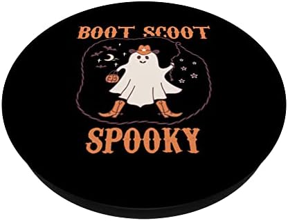 Boot Scoot Scousky Cowboy Ghost Groovy Retro Halloween Popsockets Swappable PopGrip