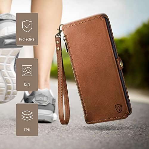 XcaseBar за iphone 11 6.1 паричник случај Со Држач За Кредитна Картичка, xcasebar, flocking Rfid, Flopp Flip Фолио Книга Стп