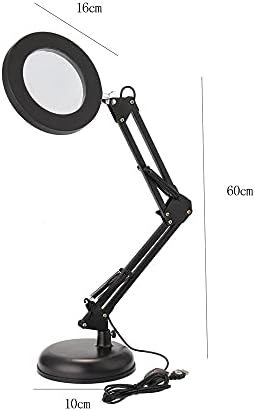 Jjry Desk LAMP LED биро ламба S 8x Зголемување на очилата Светли светли СВЕТИ Три режими на затемнување USB -напојување за напојување